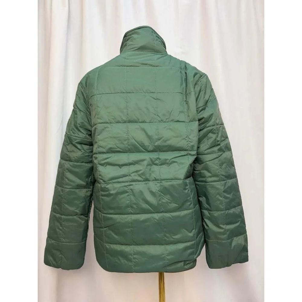 Vans Which Way Jacket Green‎ Quilted Fleece Lined Puffer Mock Neck SMALL NWT